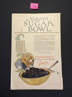 Sunsweet California Nature-Flavored Prunes Nov 192 Pictorial Review Comp. Advert